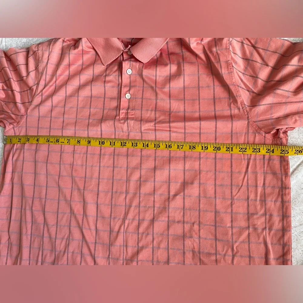Brooks Brothers Performance Knit Polo Shirt Sz XL 100% Cotton Windowpane Casual